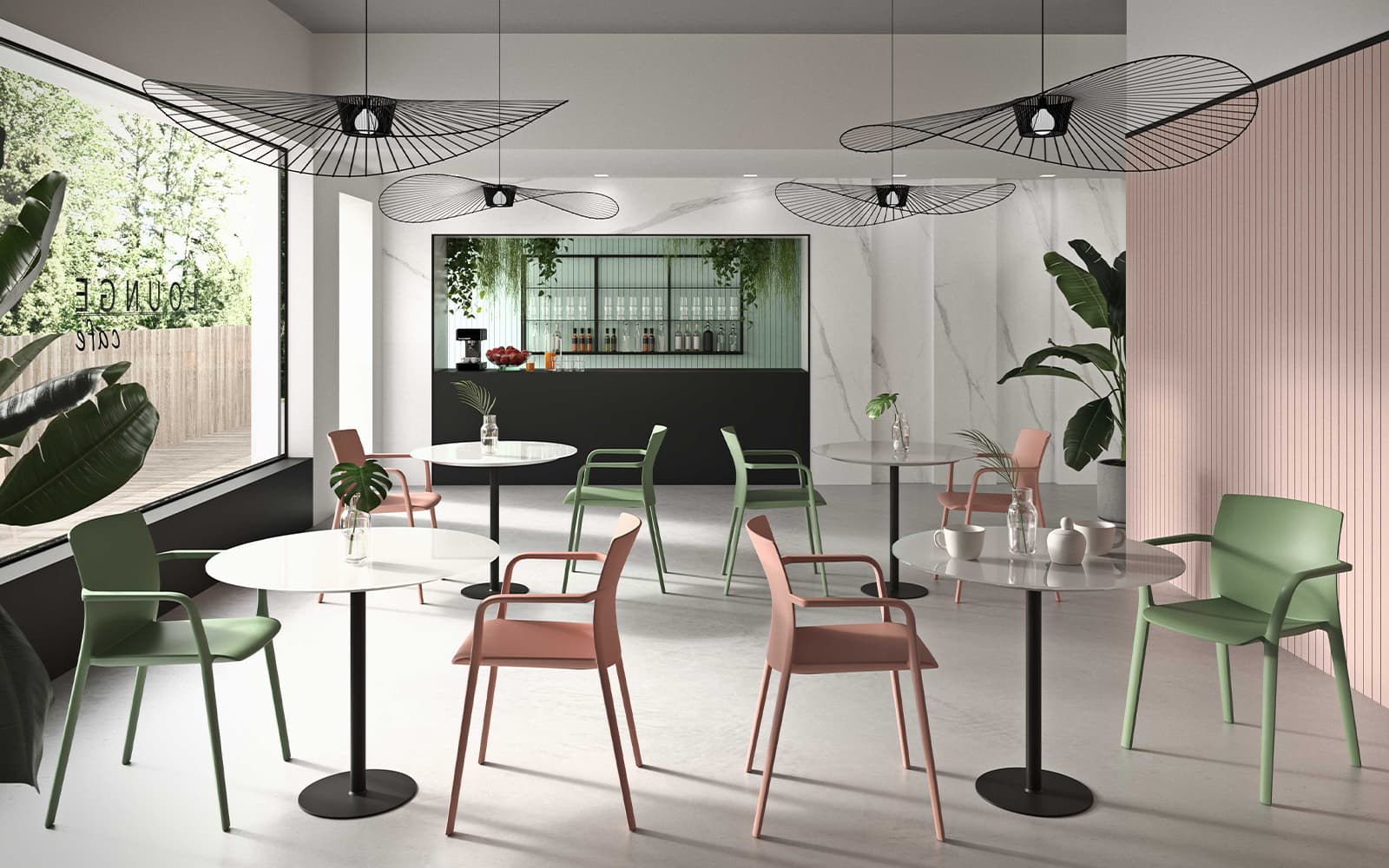 Klia – Scaun monobloc cu 4 picioare si brate
