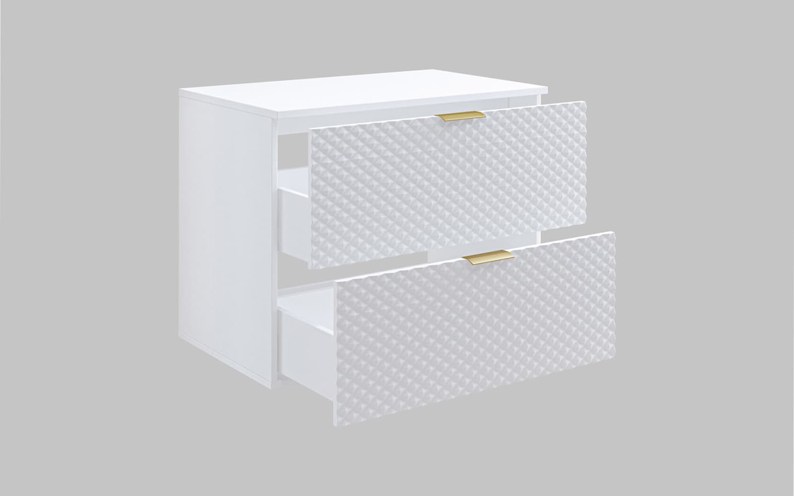Corp de baie cu 2 sertare Liora, 80×63×49 cm din lemn masiv