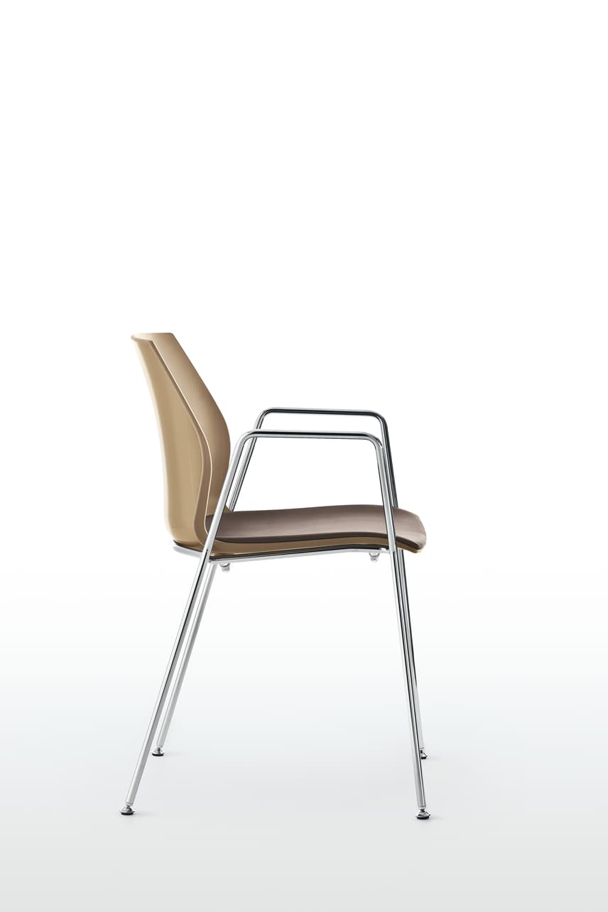 Scaun Kalea cadru fix cu 4 picioare din otel, 52x80x46 cm