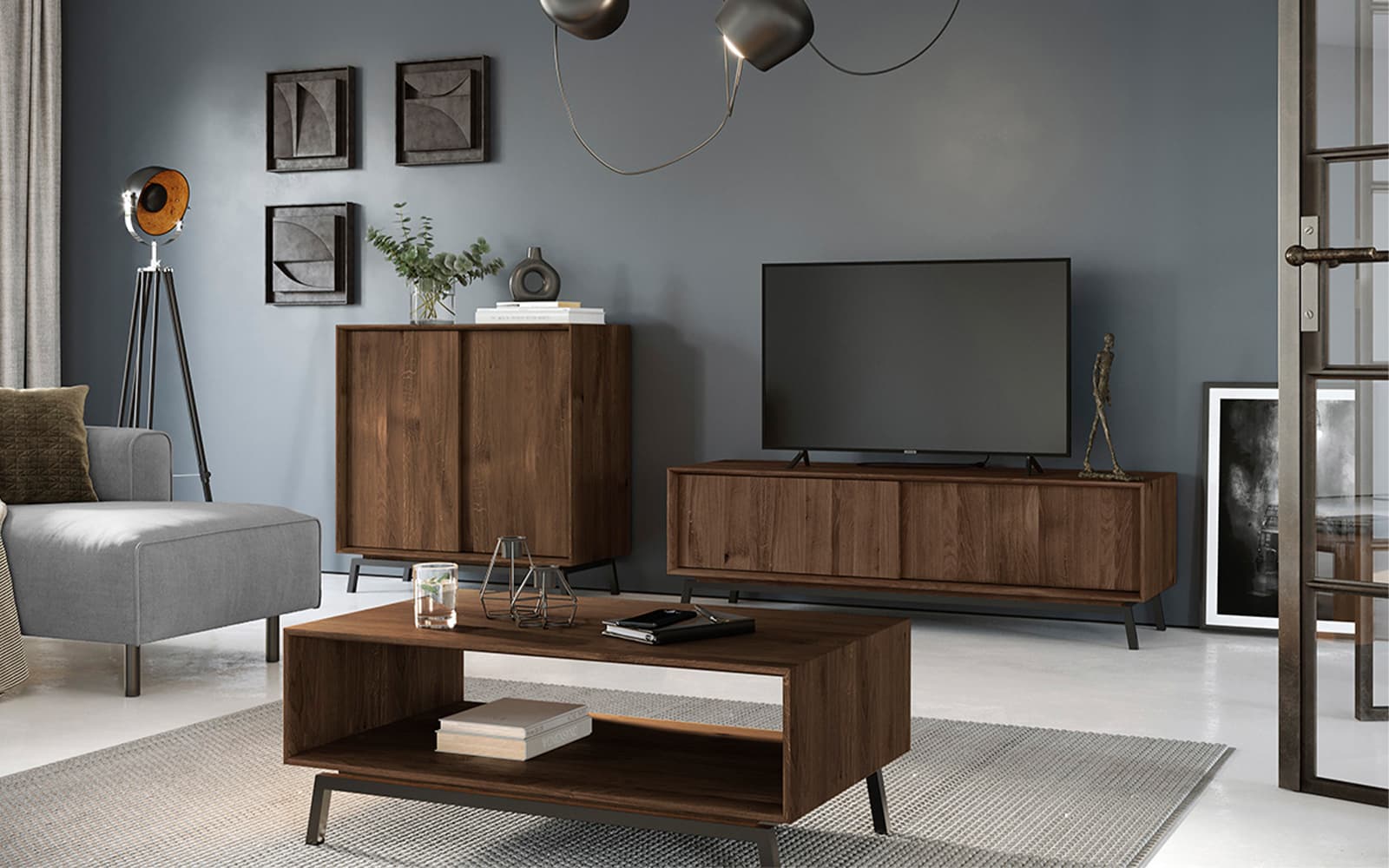 Comodă Bar Madison, Stejar Masiv, 101x45x101cm