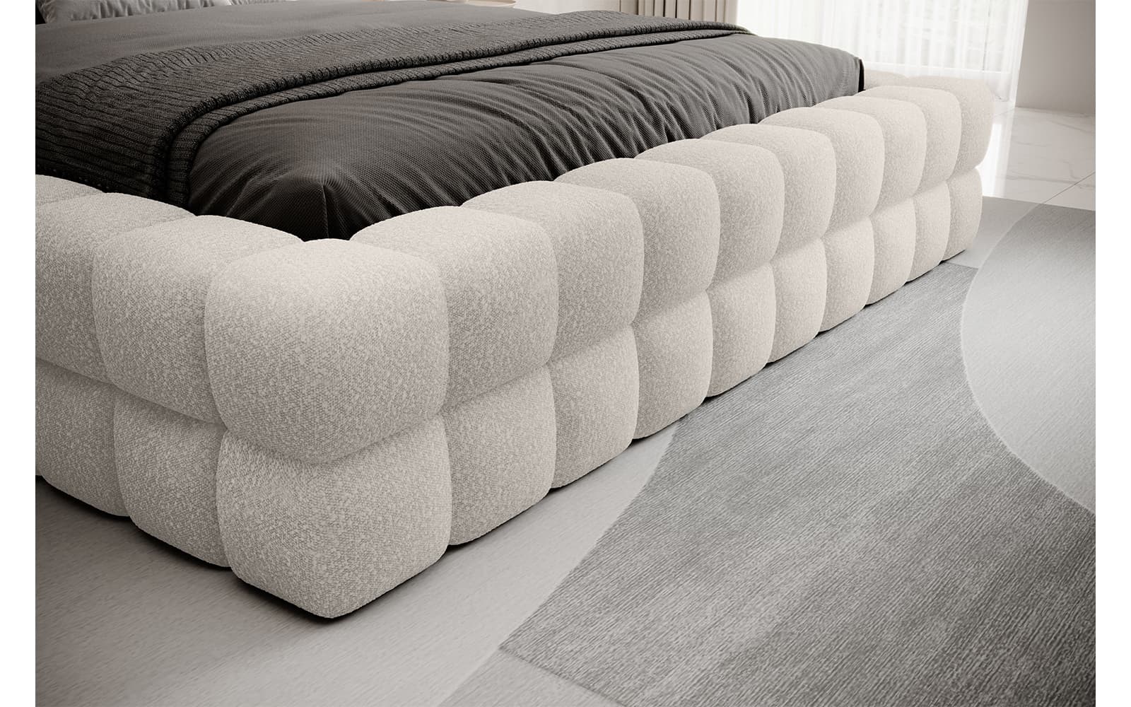 Pat Tetrix 180x200, Material Jaffray 01,  Mobarta din lemn masiv
