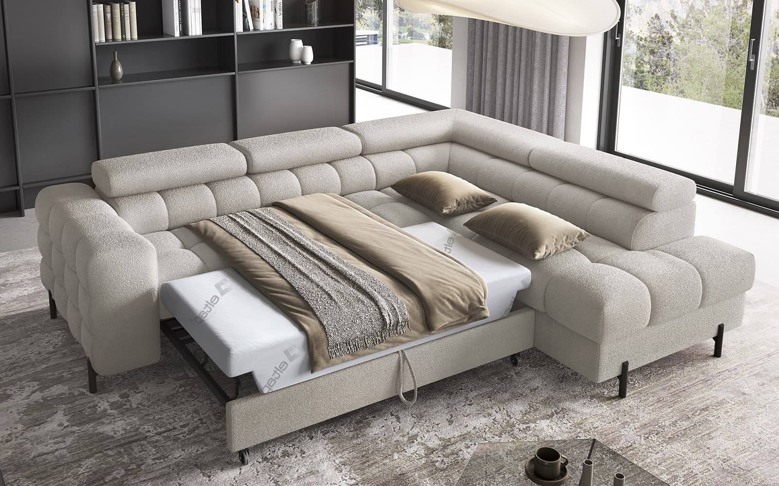 Colțar Ferry, Extensibil, 276x72x200, Material Royal 20 din lemn masiv
