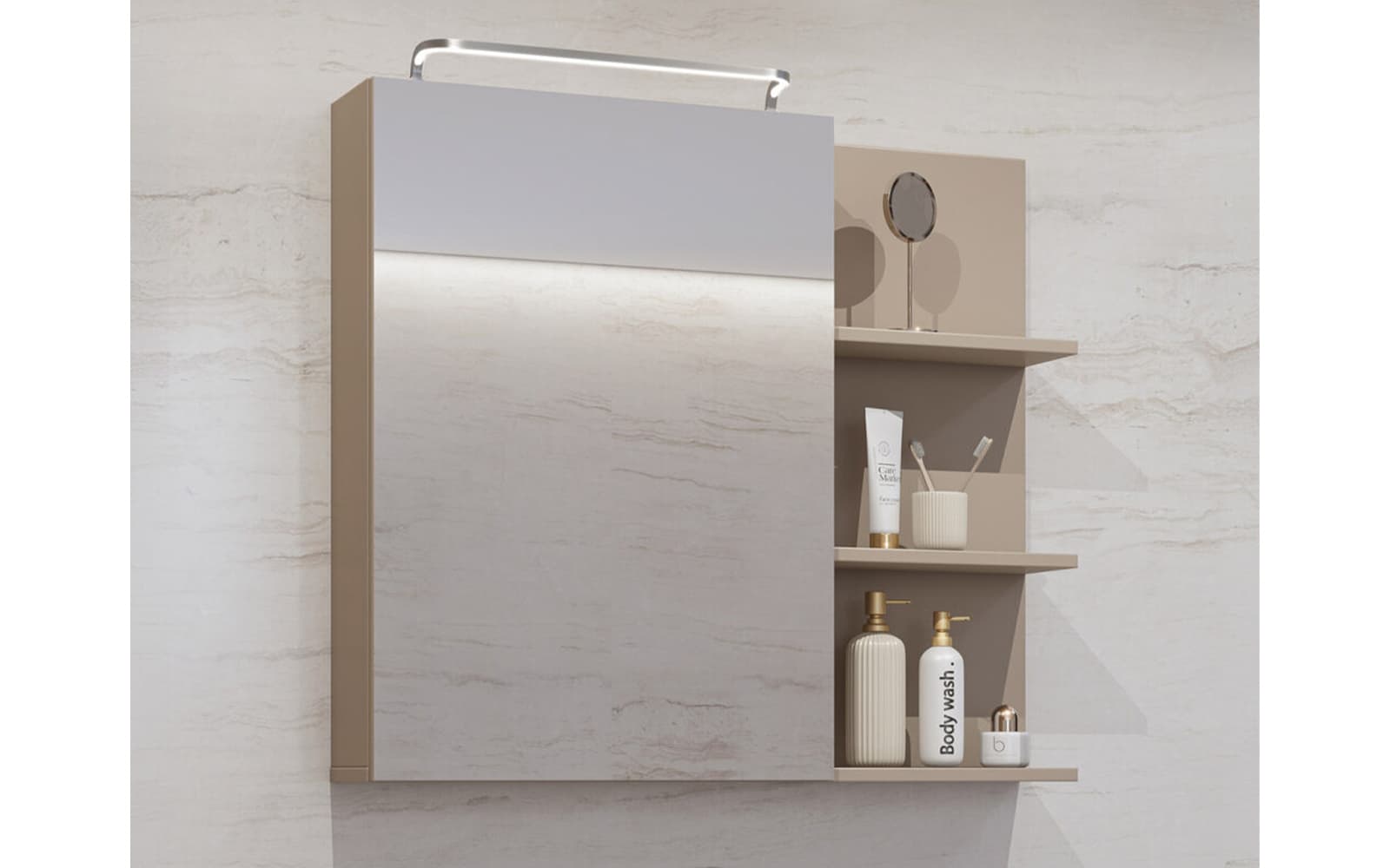 Dulap baie Irvella, 78×71×18 cm din lemn masiv