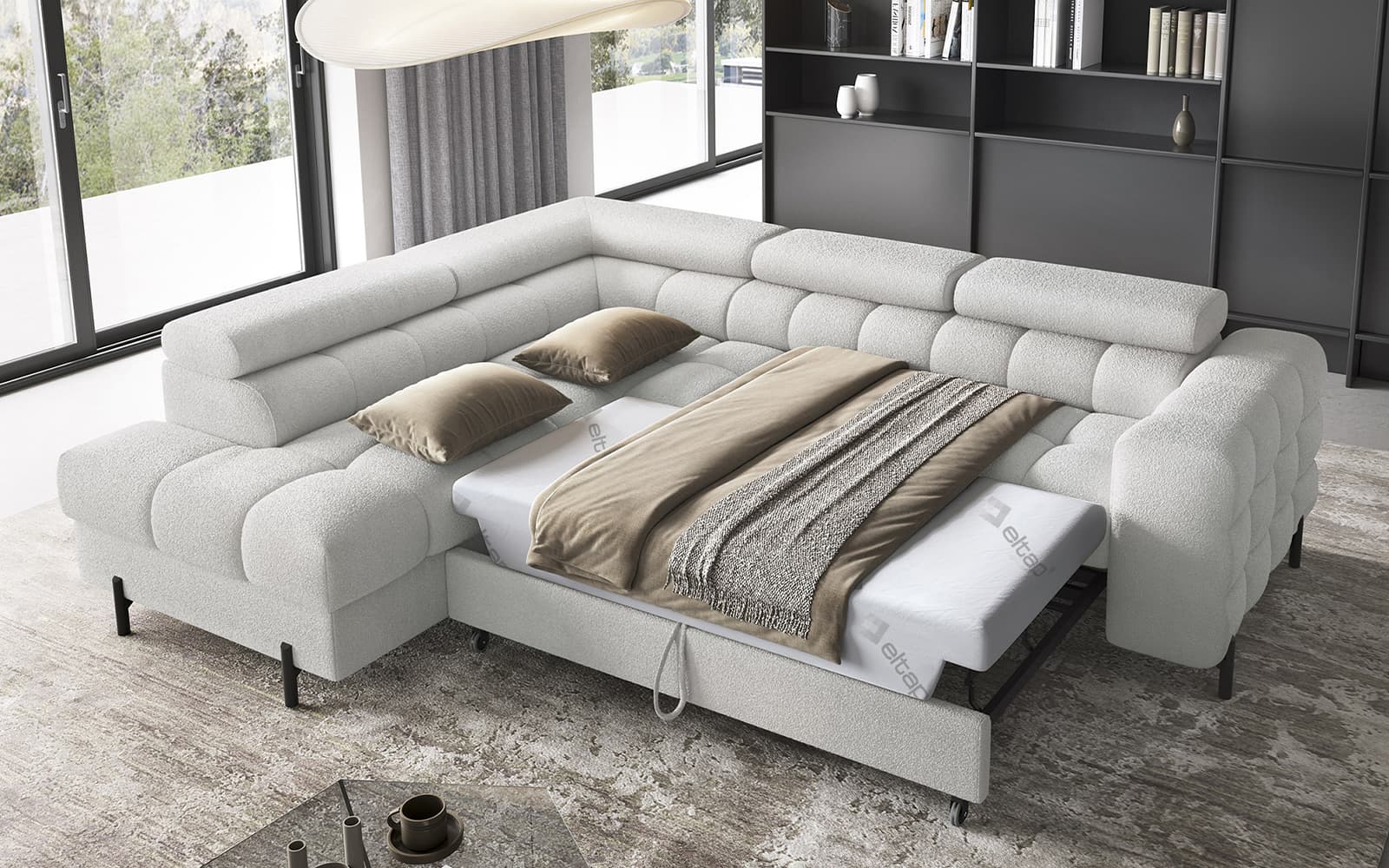 Colțar Ferry, Extensibil, 276x72x200, Material Royal 03