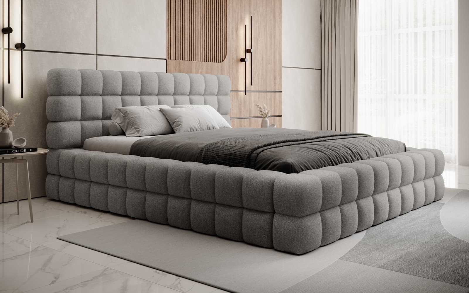 Pat Tetrix 180x200, Material Royal 04,  Mobarta din lemn masiv