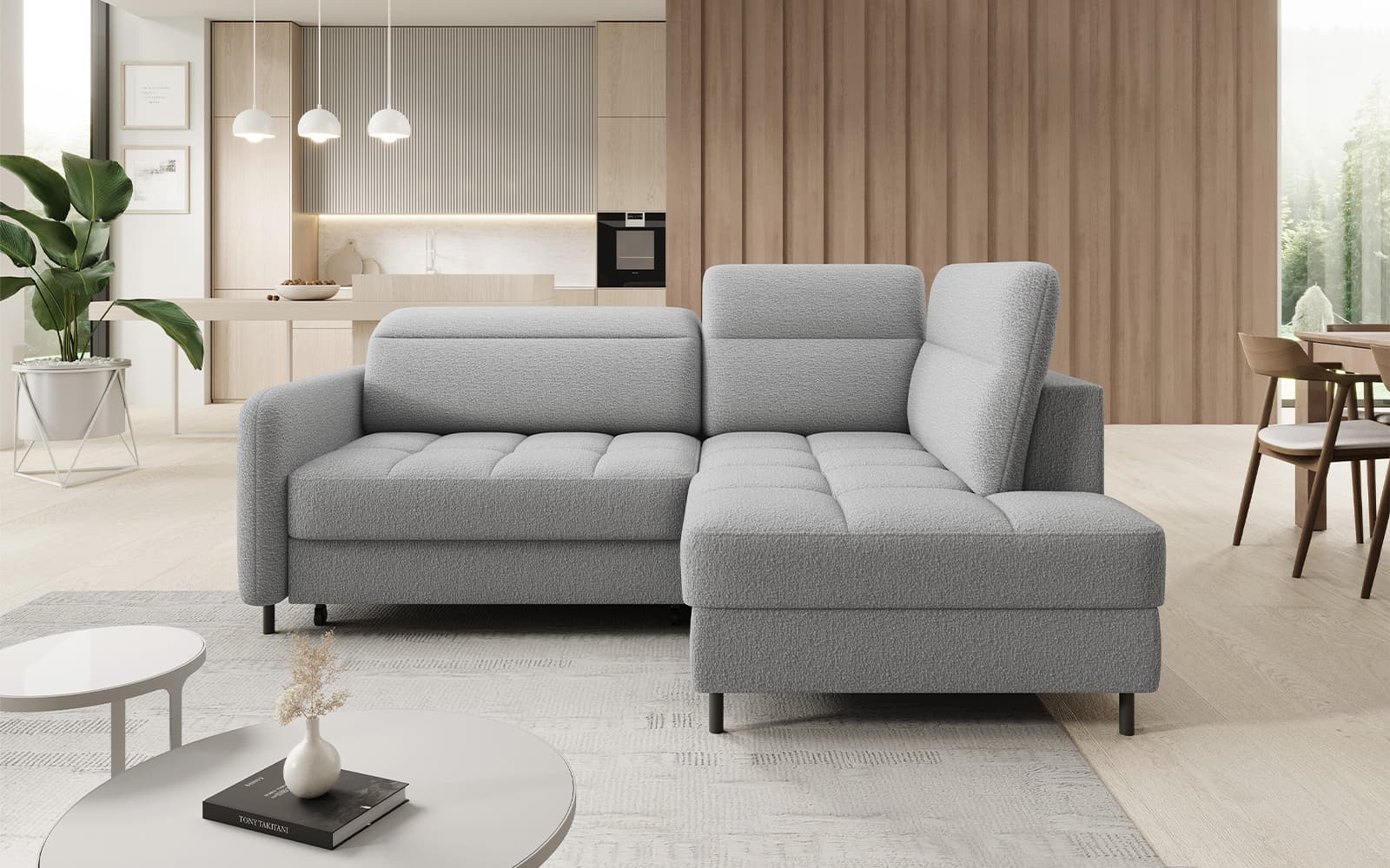 Colțar extensibil Barea, 208×160×100 cm, Personalizabil