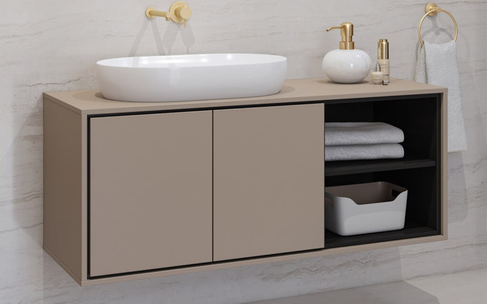Dulap baie Irvella pentru chiuvetă, 120×51×48 cm