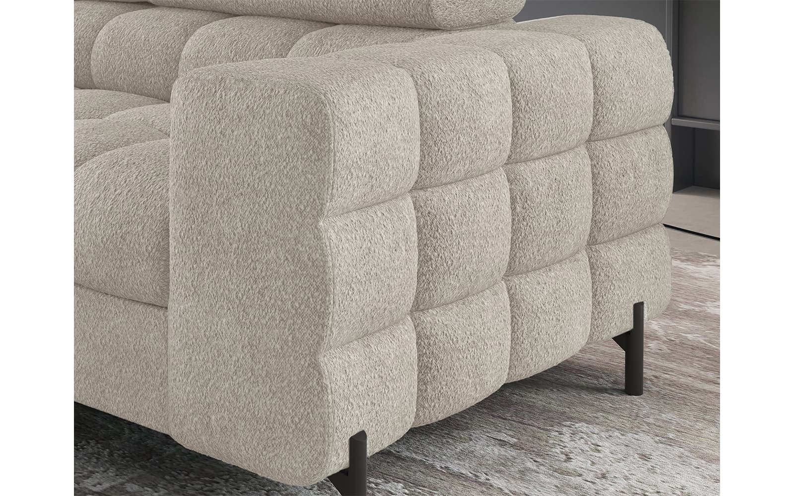 Colțar Ferry, Extensibil, 276x72x200, Material Royal 18