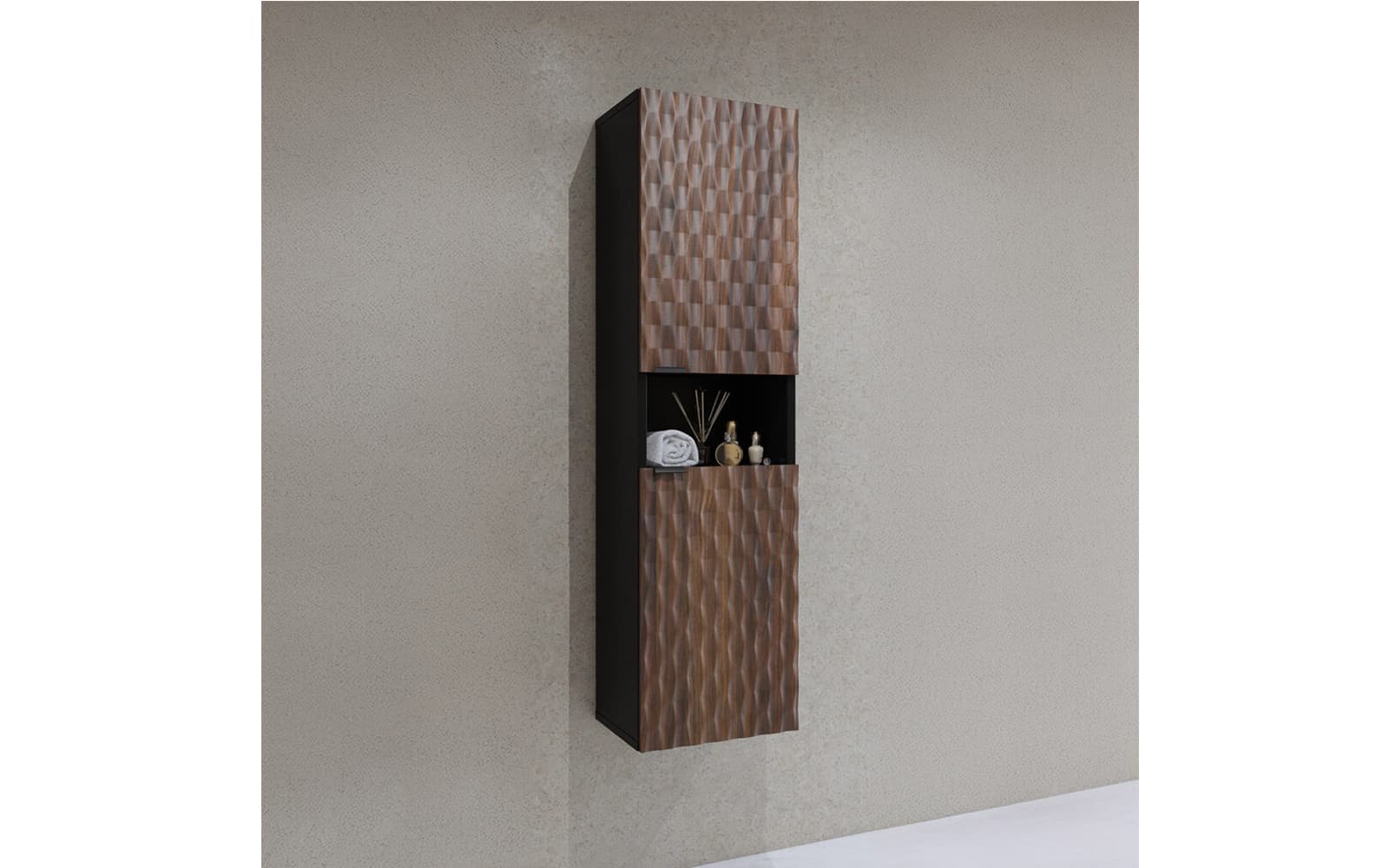 Dulap baie Enzaro, 133×33×35 cm din lemn masiv