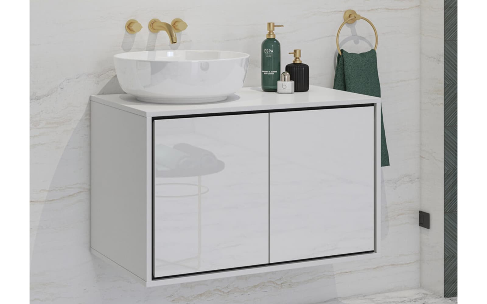 Dulap baie Irvella pentru chiuvetă, 78×51×48 cm