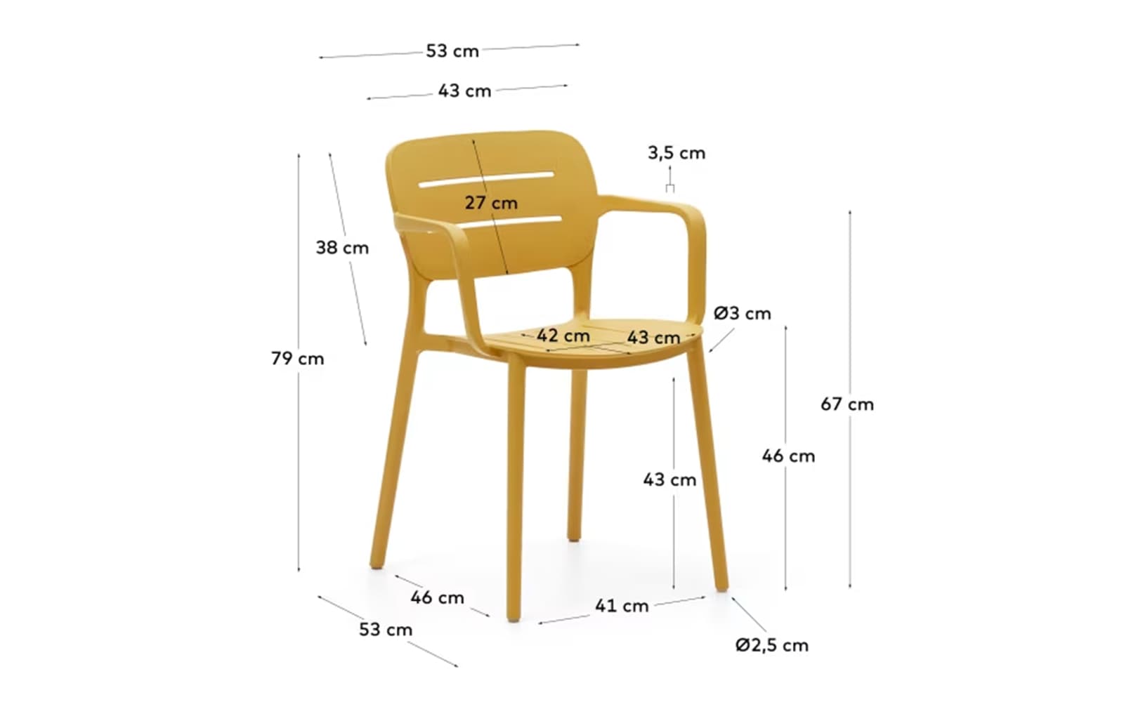 Scaun dining Morella, 79×53×53 cm