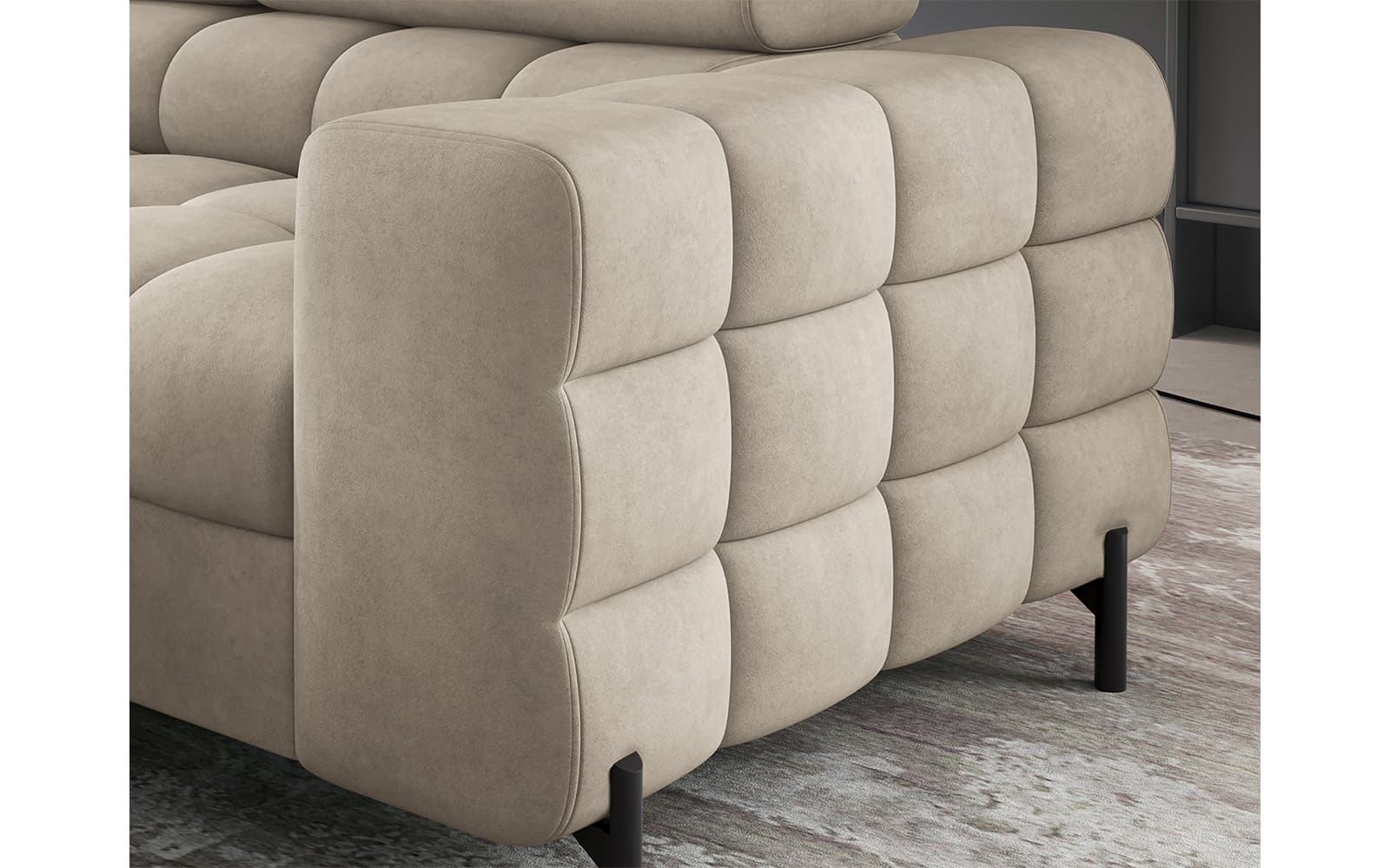 Colțar Ferry, Extensibil, 276x72x200, Material Aura 18 din lemn masiv