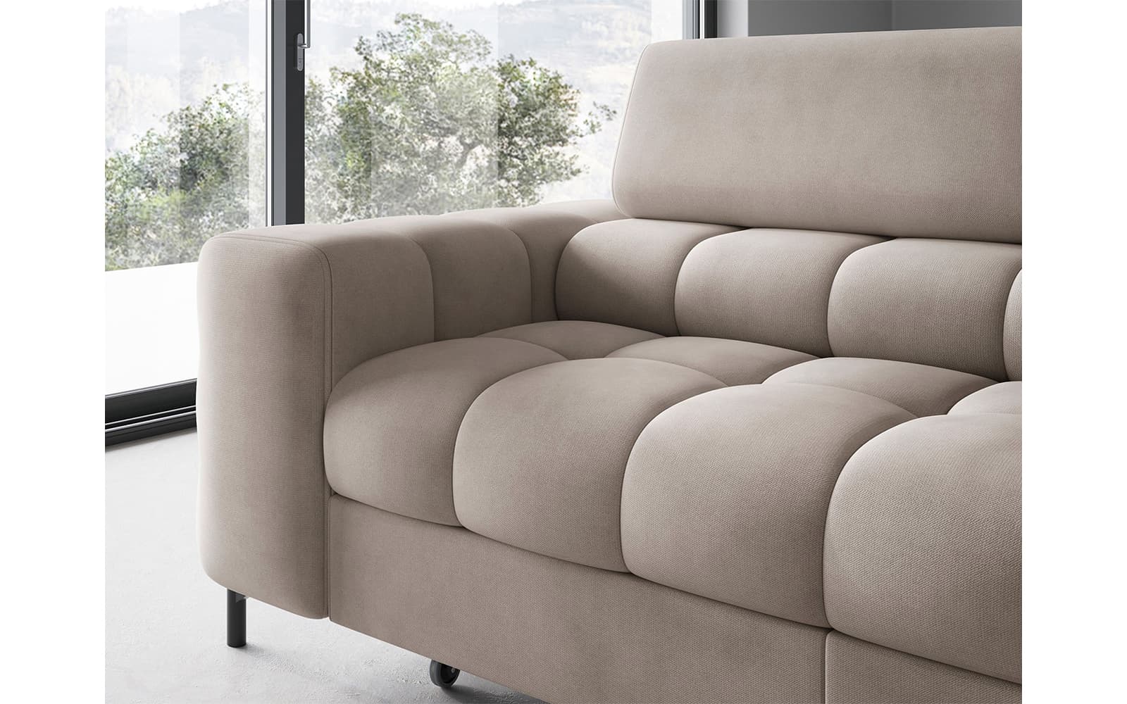 Colțar Ferry, Extensibil, 276x72x200, Material Paros 02 din lemn masiv