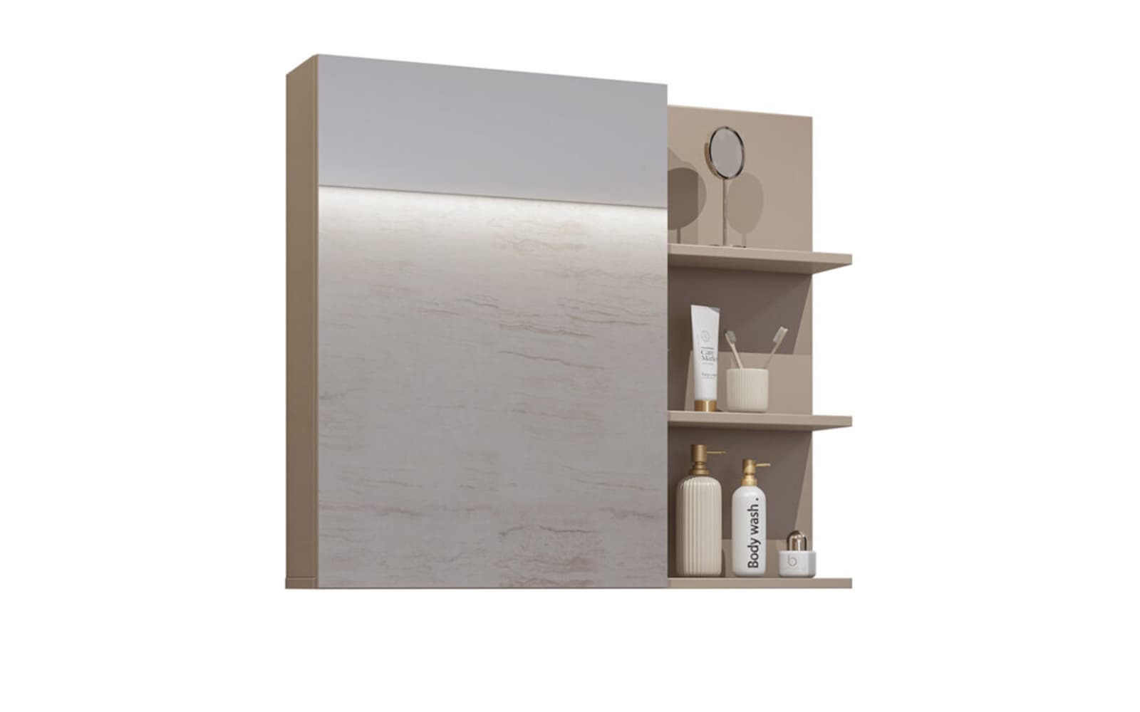 Dulap baie Irvella, 78×71×18 cm din lemn masiv