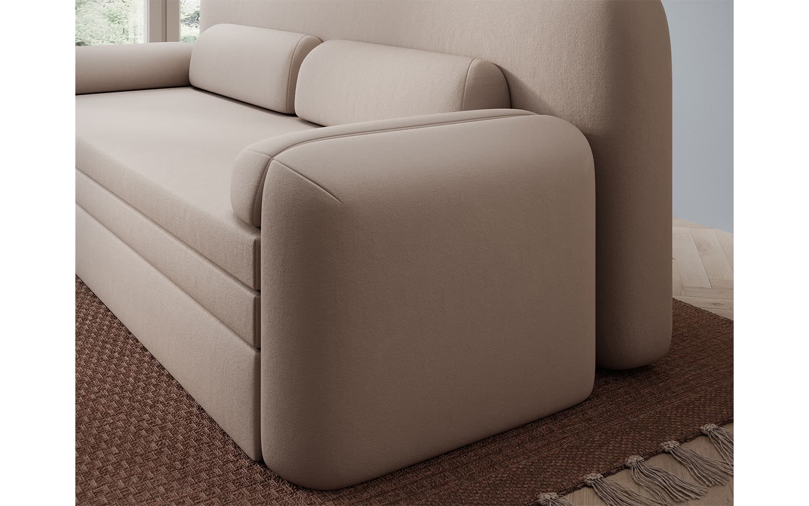 Canapea extensibilă Elioss, 236×89×87 cm, Personalizabila din lemn masiv