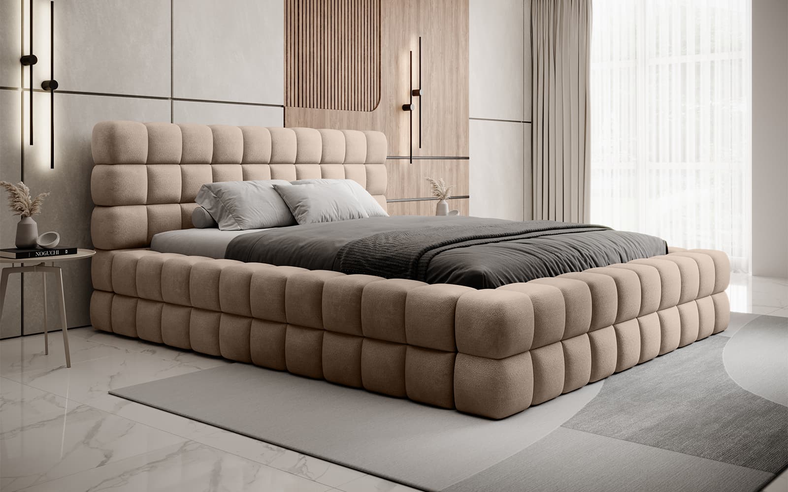 Pat Tetrix 180x200, Material Amore 18,  Mobarta din lemn masiv