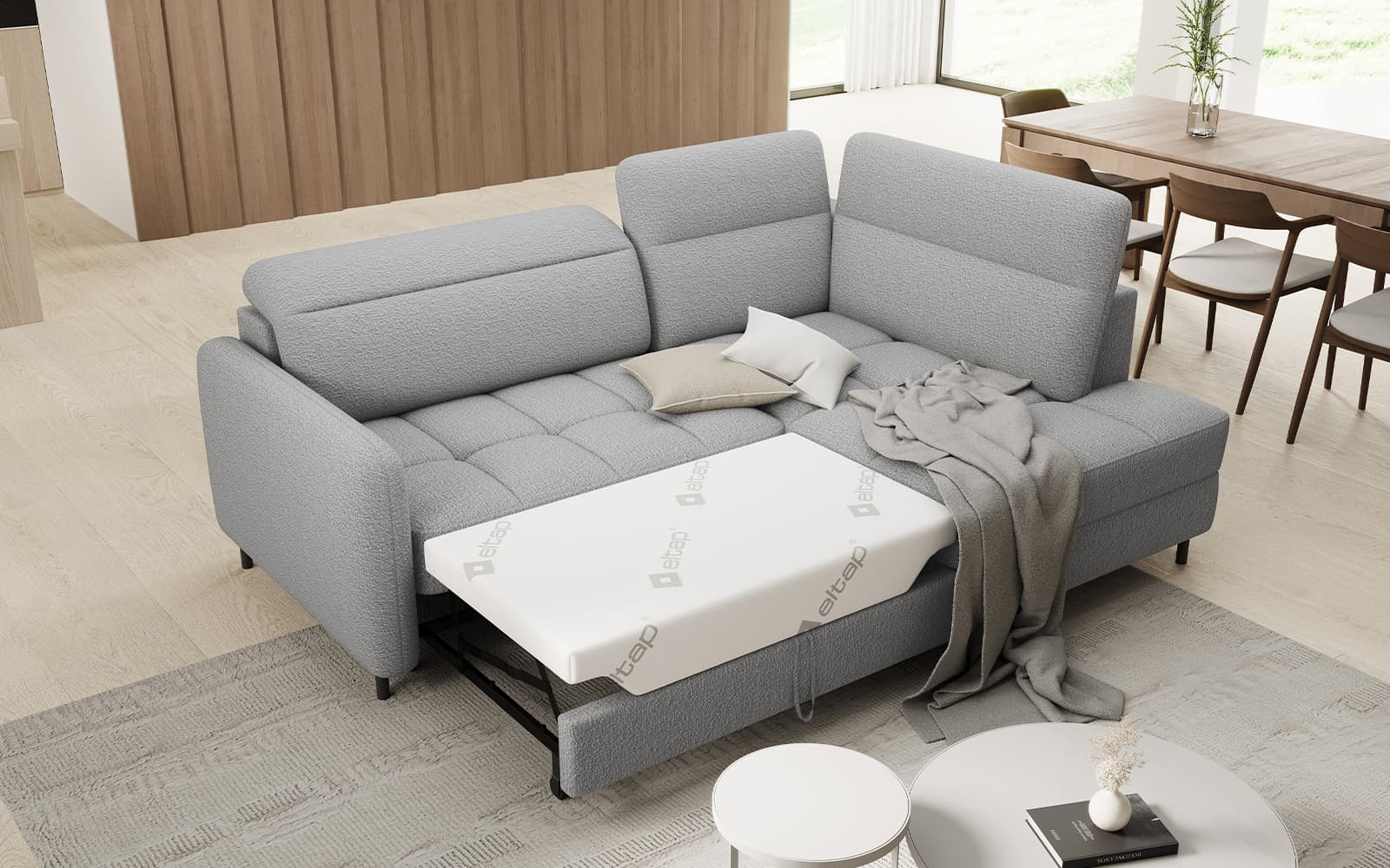 Colțar extensibil Barea, 208×160×100 cm, Personalizabil