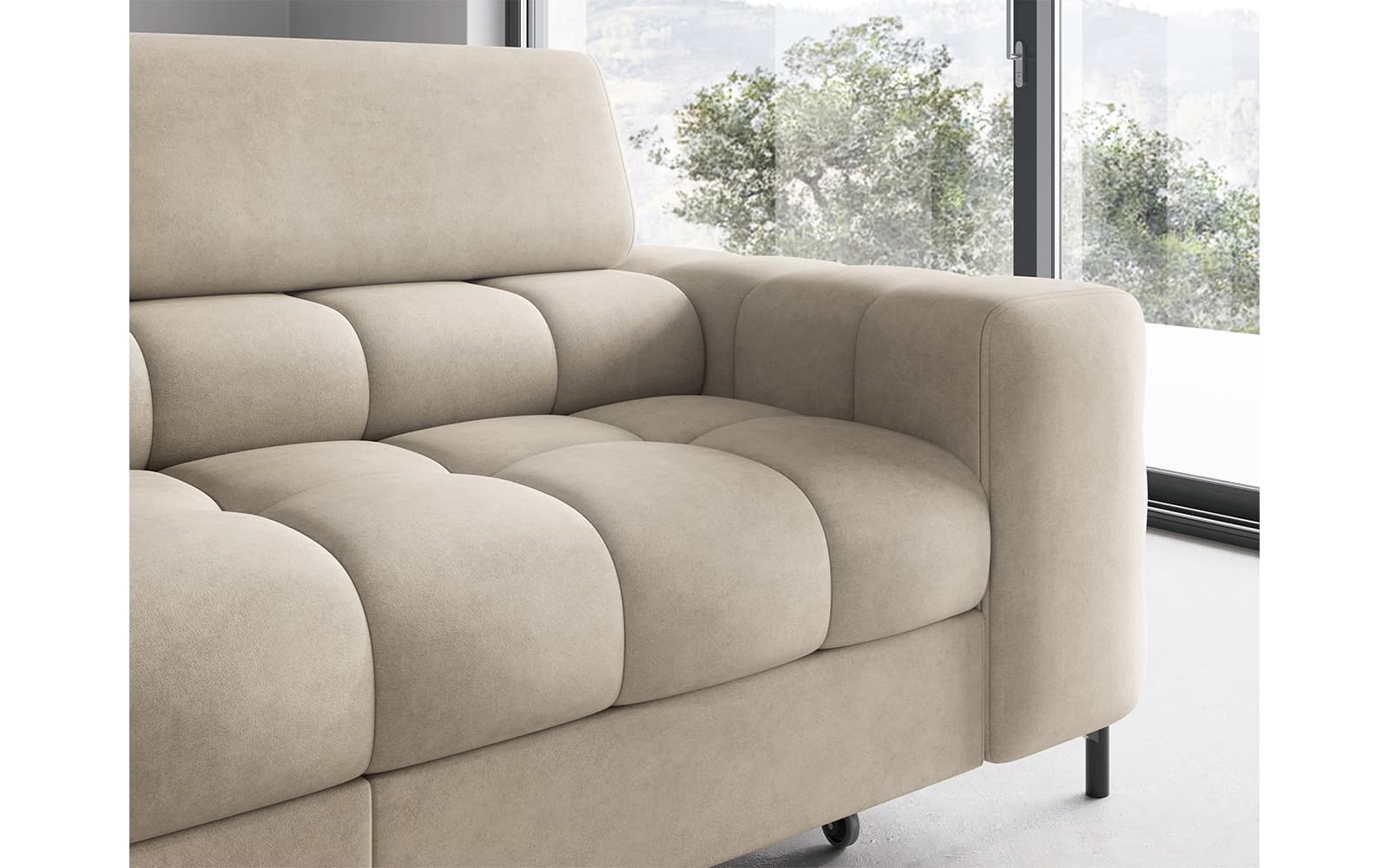 Colțar Ferry, Extensibil, 276x72x200, Material Aura 18 din lemn masiv