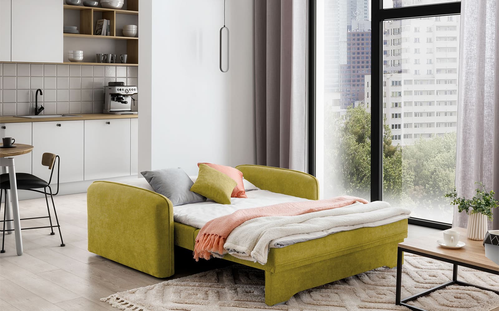 Canapea Laine, Material Poco 50, Mobarta din lemn masiv