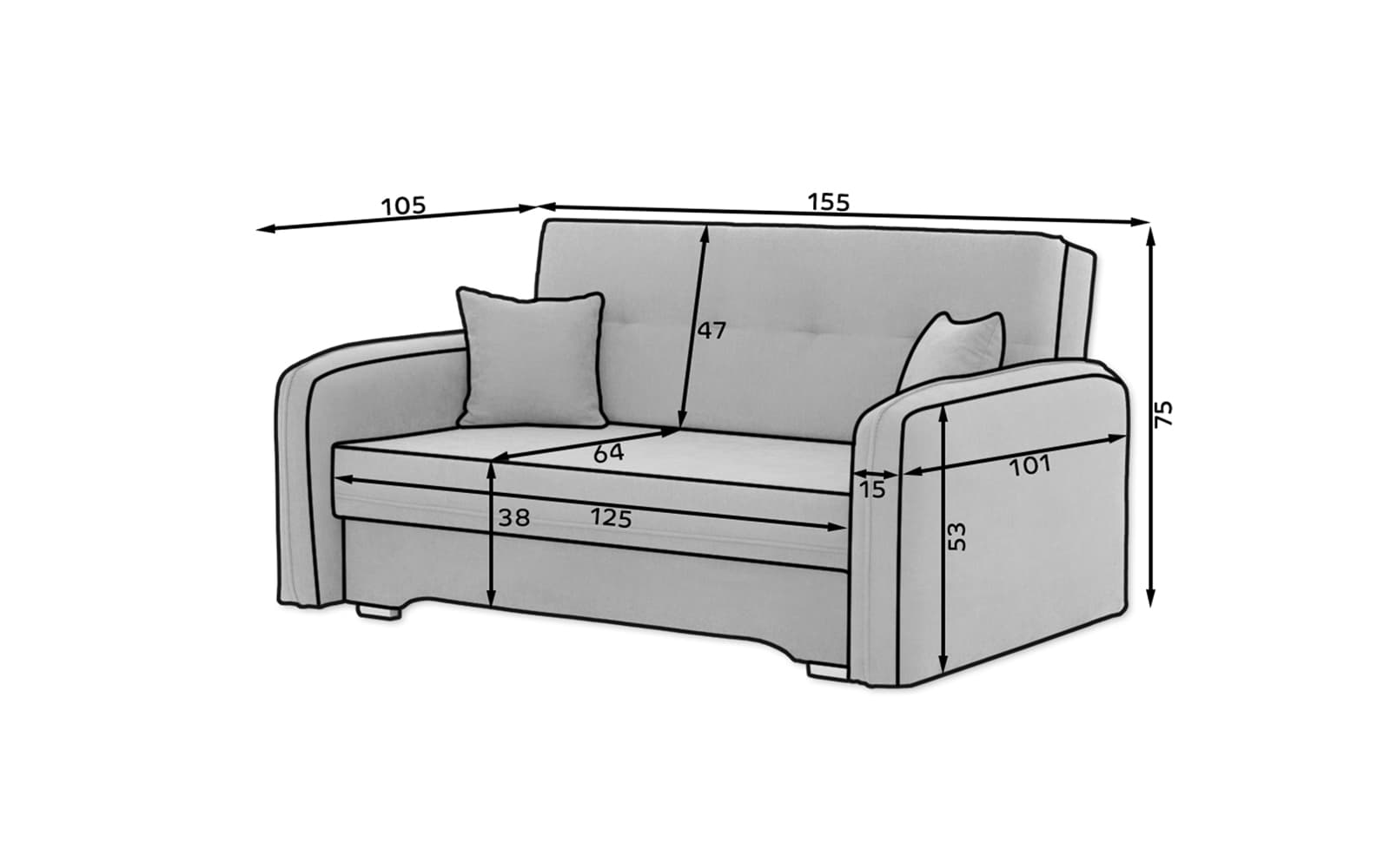 Canapea Laine, Material Poco 101, Mobarta