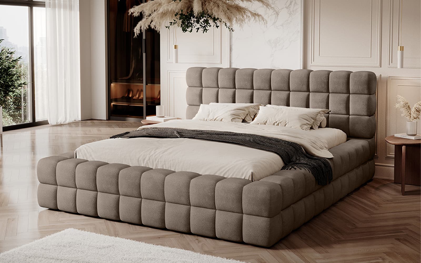 Pat Tetrix 180x200, Material Amore 20,  Mobarta din lemn masiv