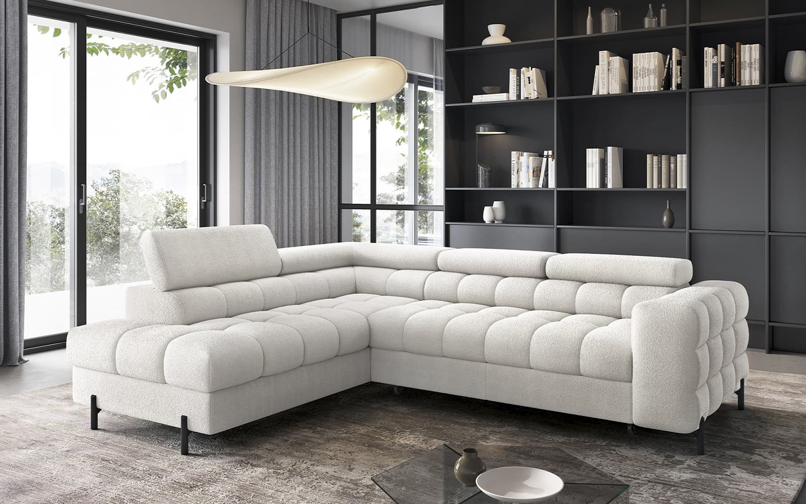 Colțar Ferry, Extensibil, 276x72x200, Material Amore 01 din lemn masiv