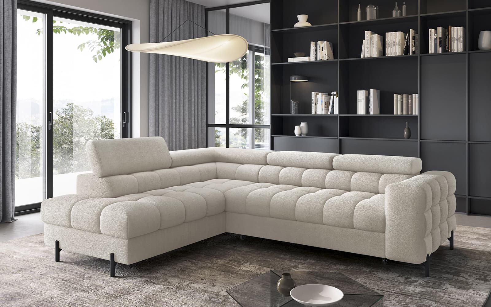 Colțar Ferry, Extensibil, 276x72x200, Material Royal 18 din lemn masiv
