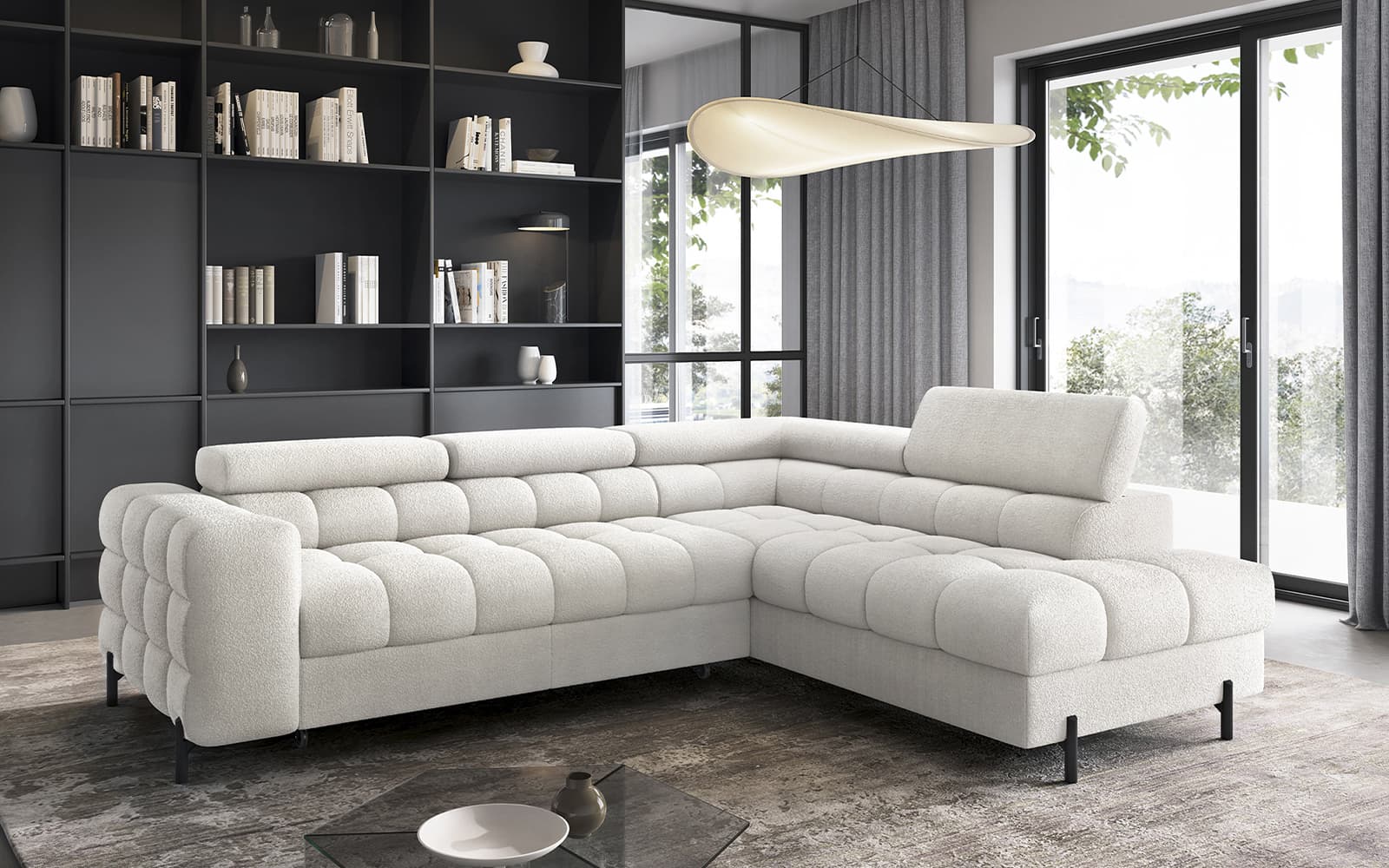 Colțar Ferry, Extensibil, 276x72x200, Material Amore 01