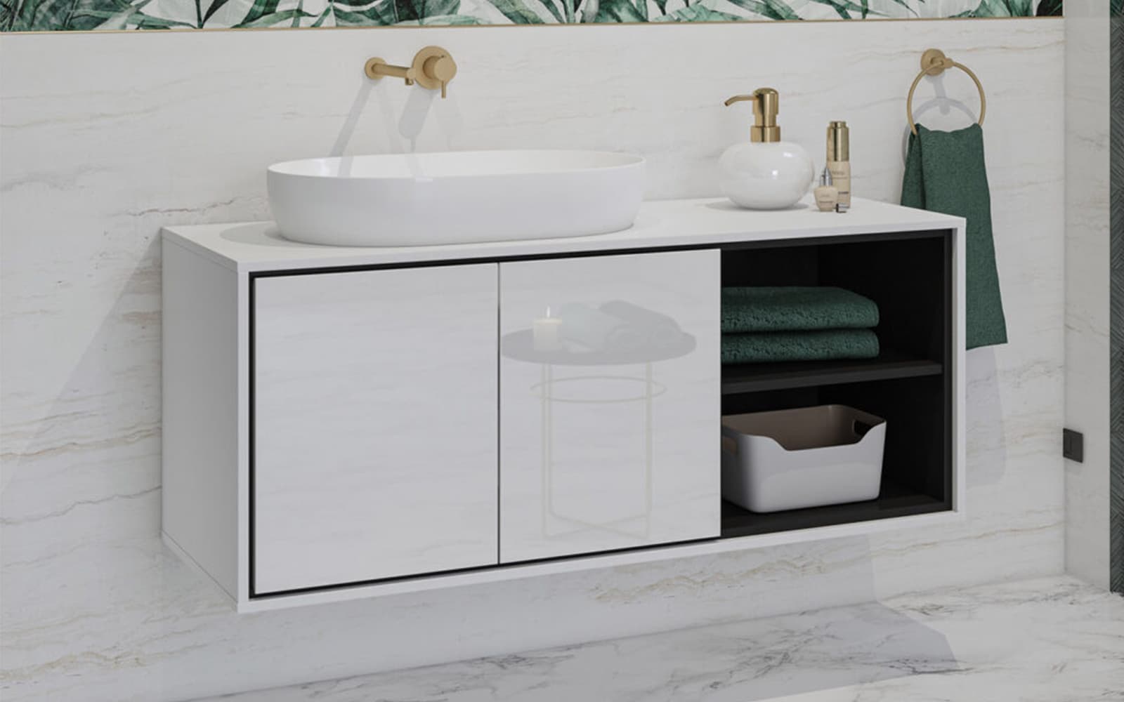 Dulap baie Irvella pentru chiuvetă, 120×51×48 cm