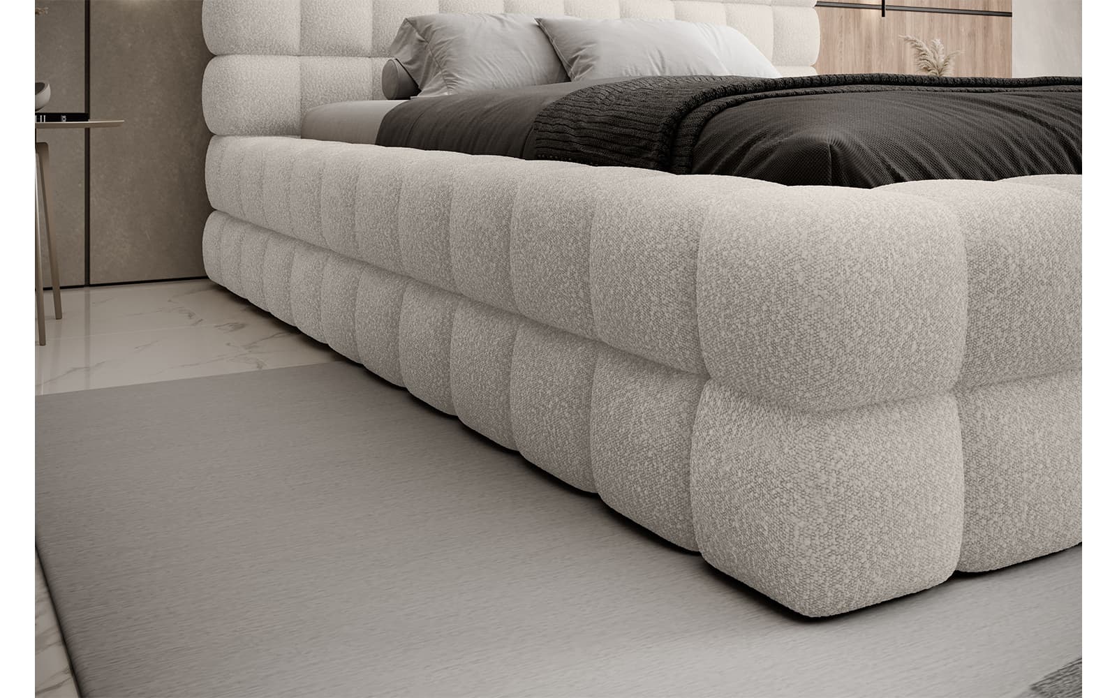 Pat Tetrix 180x200, Material Jaffray 01,  Mobarta din lemn masiv