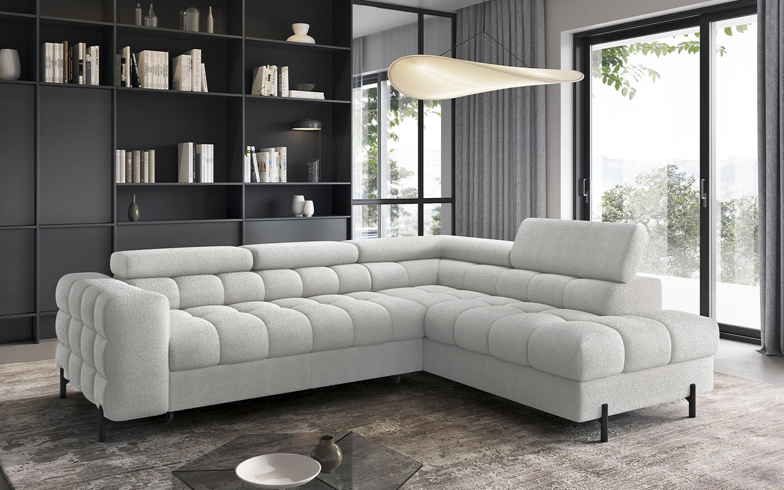 Colțar Ferry, Extensibil, 276x72x200, Material Royal 03 din lemn masiv