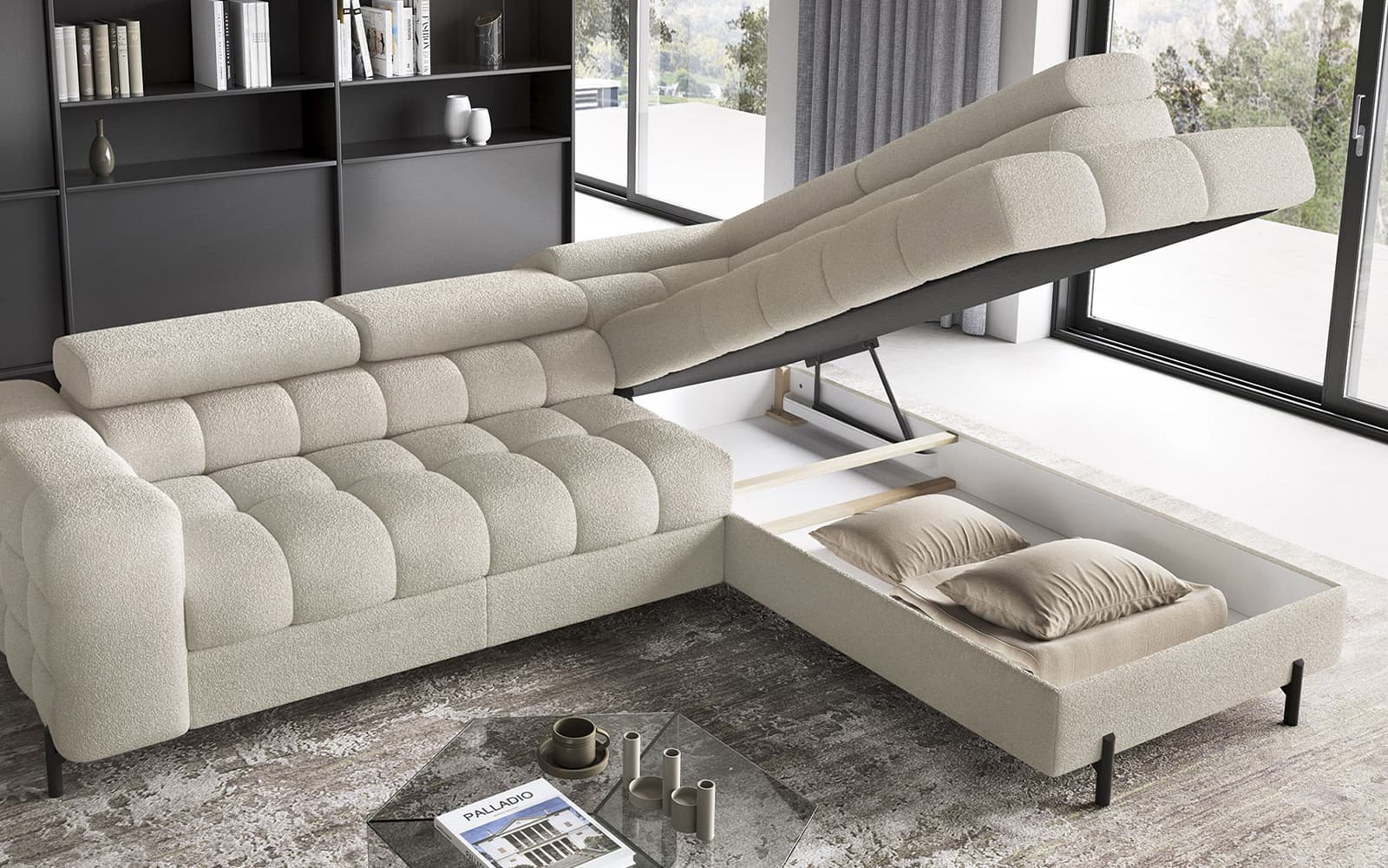 Colțar Ferry, Extensibil, 276x72x200, Material Royal 18