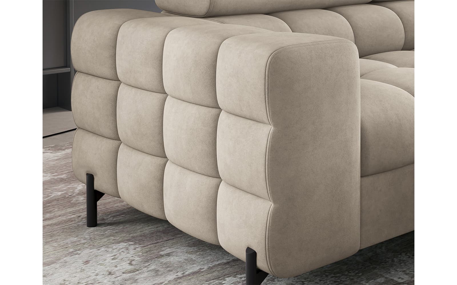 Colțar Ferry, Extensibil, 276x72x200, Material Aura 18