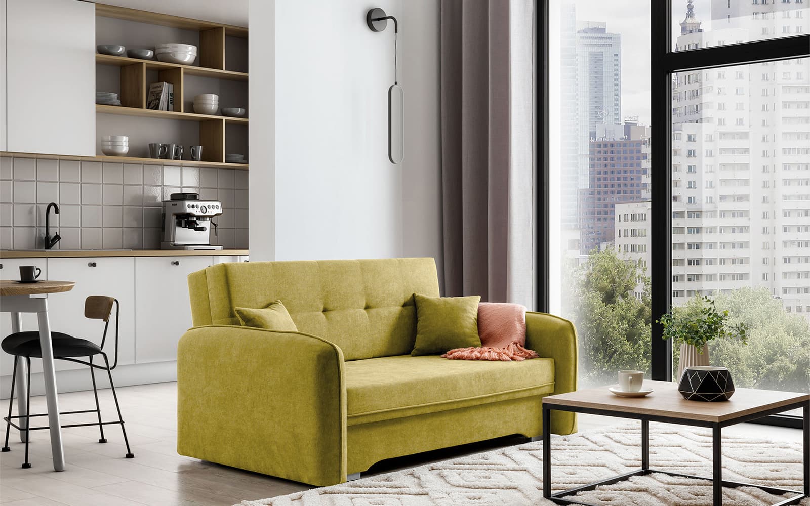 Canapea Laine, Material Poco 50, Mobarta din lemn masiv