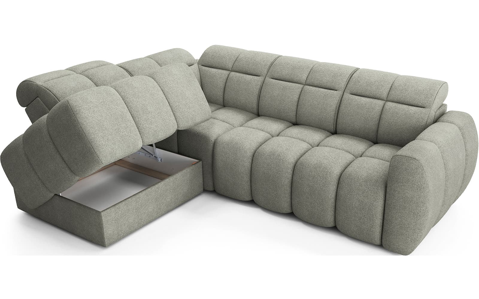 Colțar Falconn, extensibil, 258×208×107 cm, Personalizabil din lemn masiv