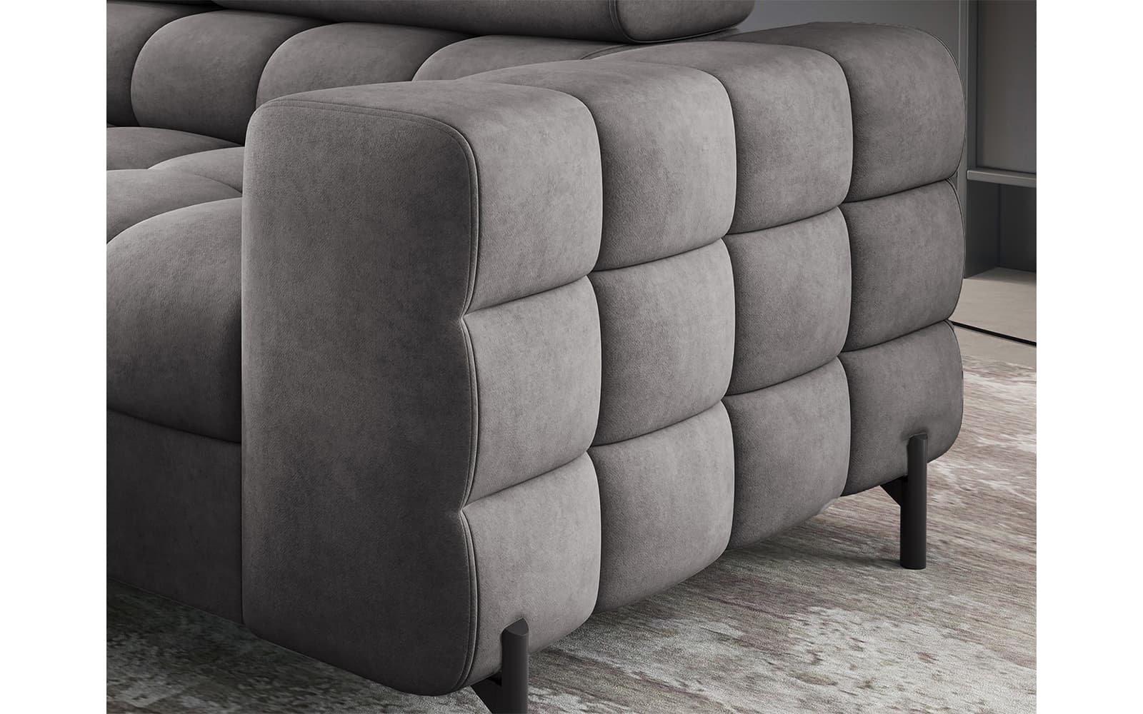 Colțar Ferry, Extensibil, 276x72x200, Material Aura 04, stanga din lemn masiv