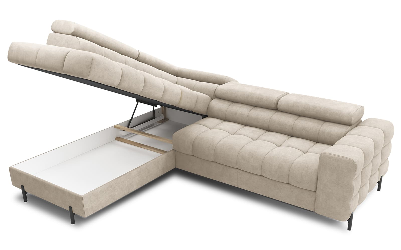 Colțar Ferry, Extensibil, 276x72x200, Material Aura 18 din lemn masiv