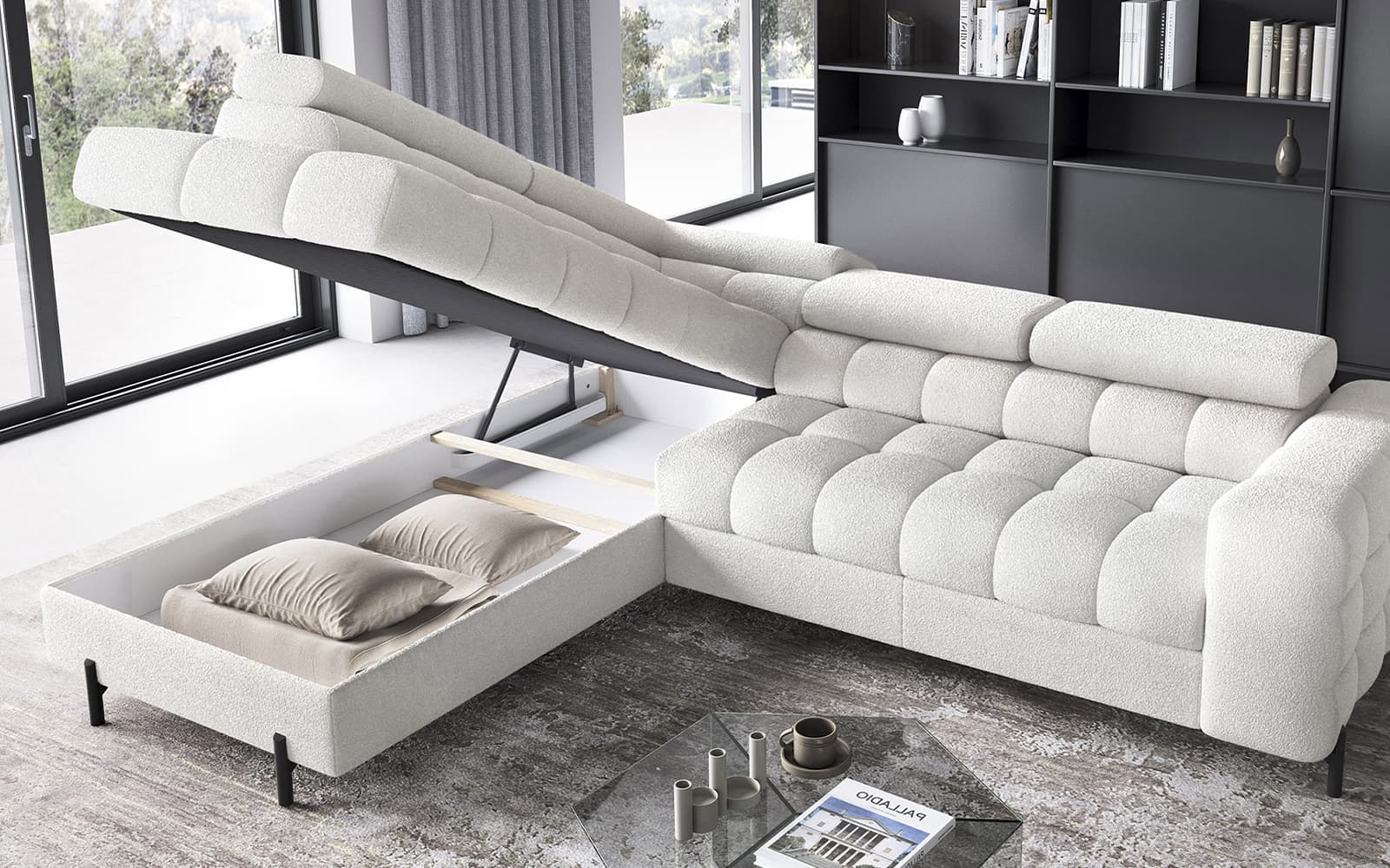 Colțar Ferry, Extensibil, 276x72x200, Material Royal 01