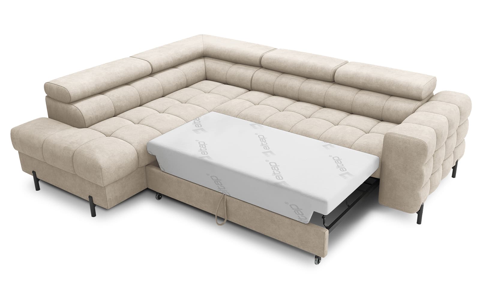 Colțar Ferry, Extensibil, 276x72x200, Material Aura 18 din lemn masiv