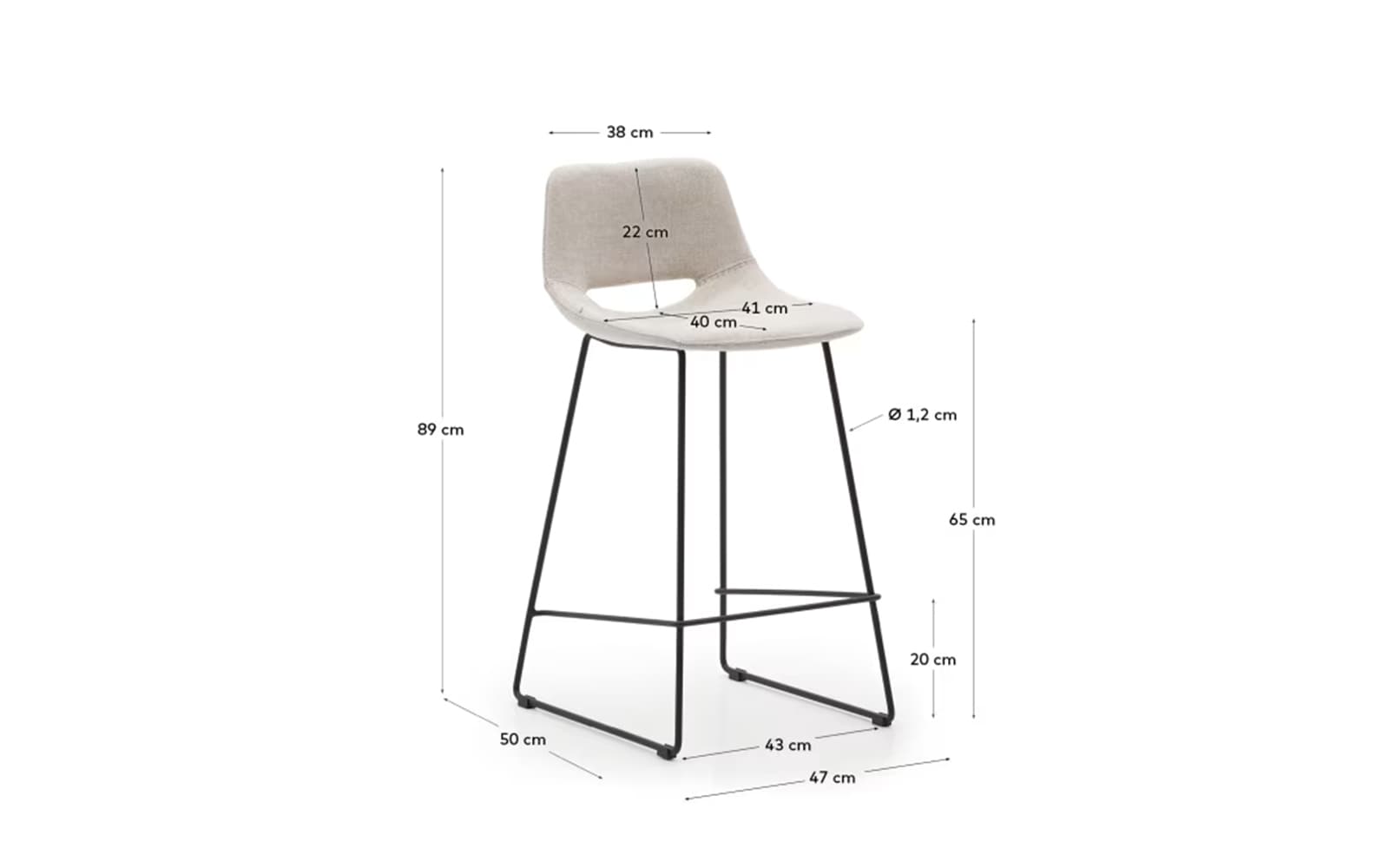 Scaun de bar Zahara