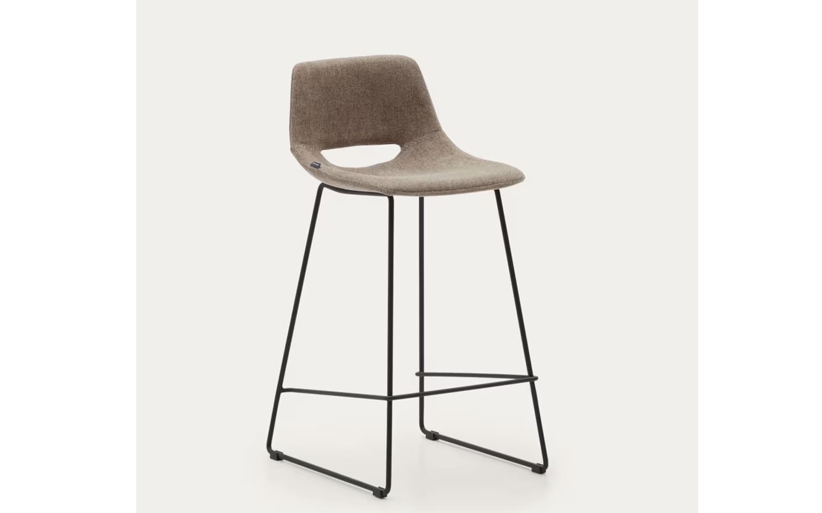 Maro deschis chenille cu picioare metalice negre