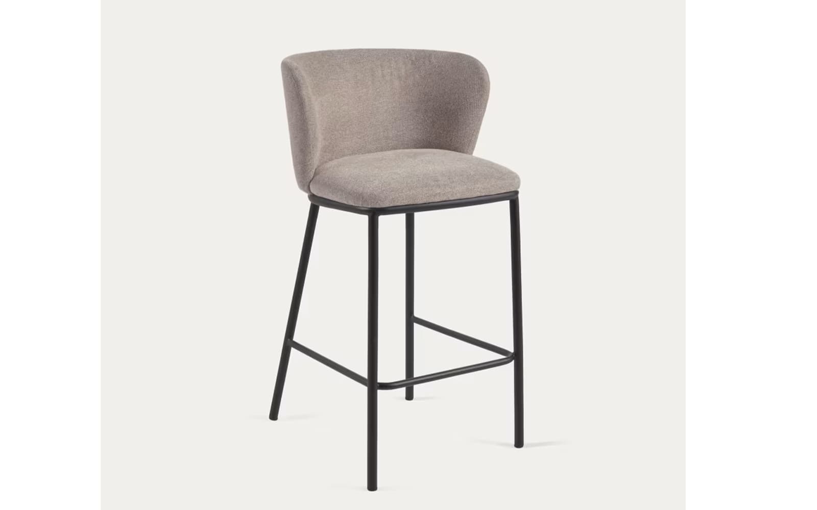 Maro deschis chenille cu picioare metalice negre