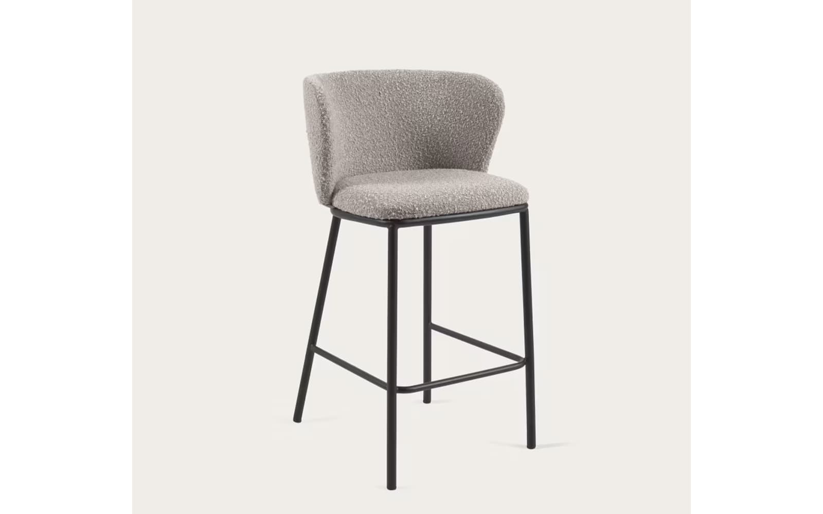 Gri deschis cu picioare metalice negre