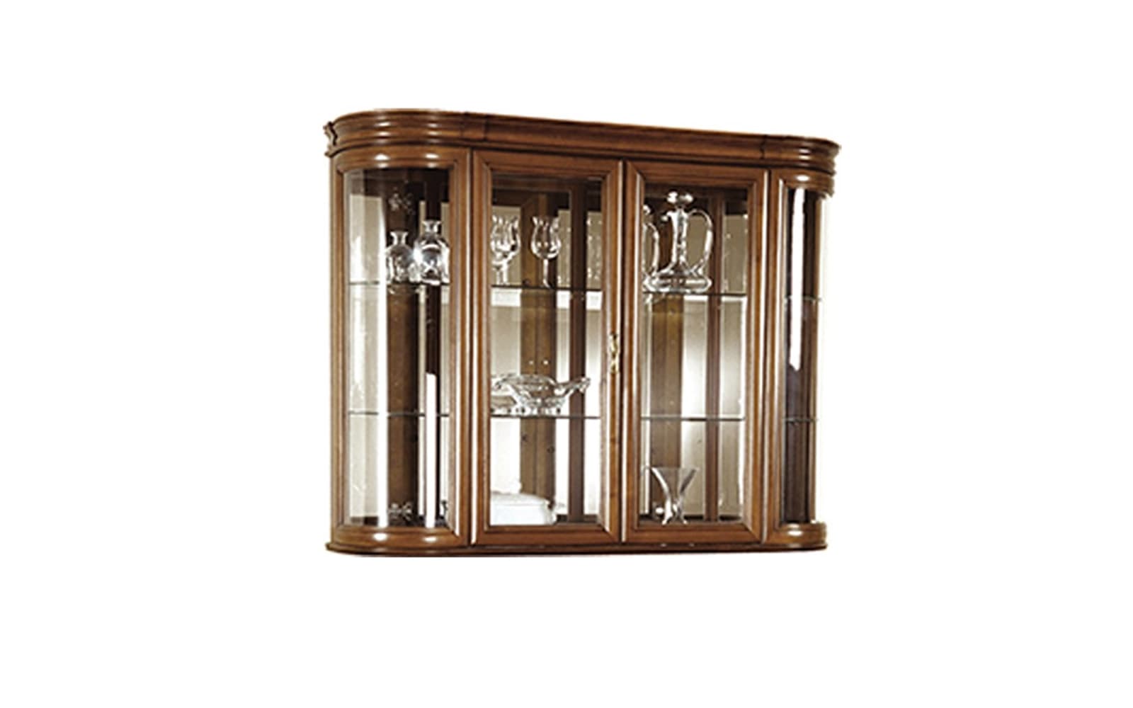 Vitrina suspendata Zefyra, Lemn Masiv, Nuc, 120×159,5×41,5 cm