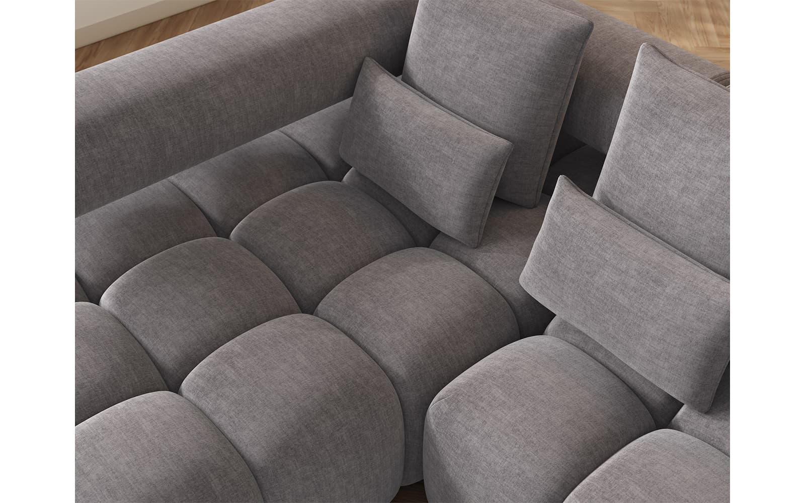 Colțar extensibil modern Levvi, 260×184×102 cm, Personalizabil