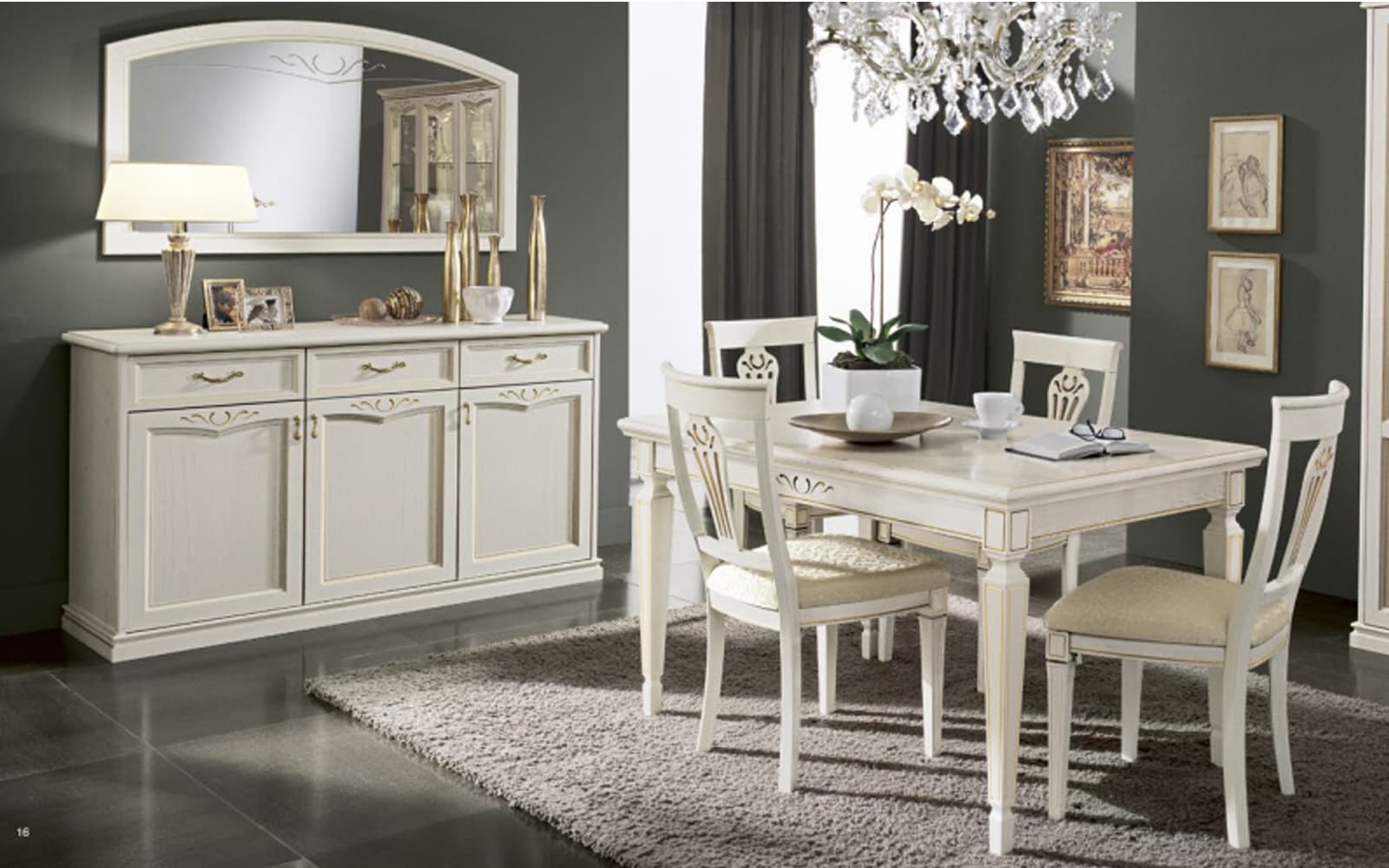 Comoda Lorenzo II, Lemn Masiv, Nuc/Crem