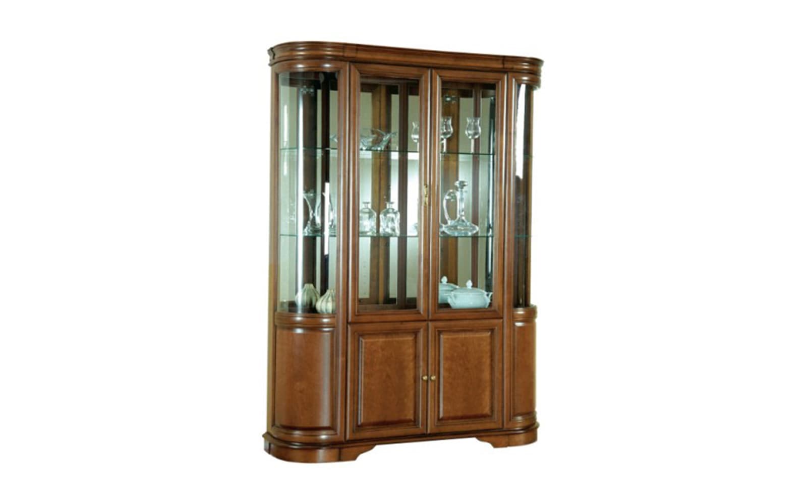 Vitrina Zefyra, Lemn Masiv, Nuc, 212×157,5cm×41 cm
