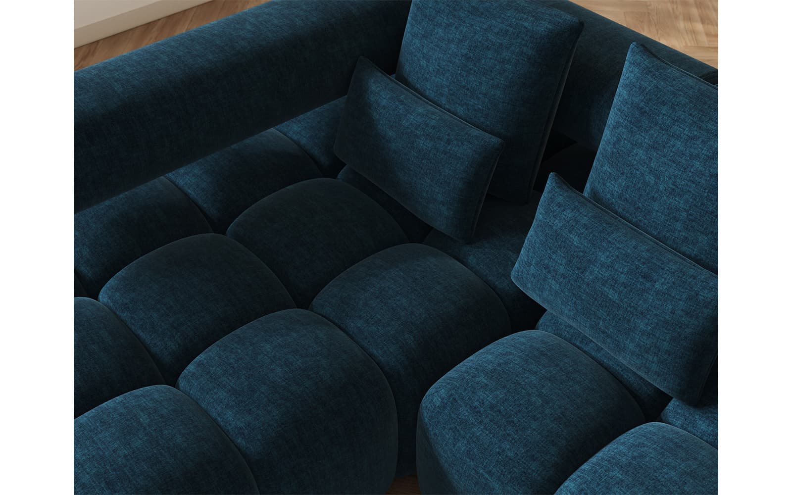Colțar extensibil modern Levvi, 260×184×102 cm, Personalizabil