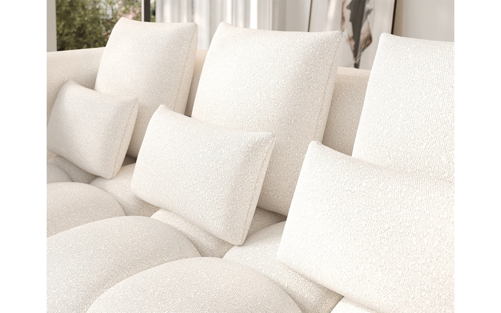 Colțar extensibil modern Levvi, 260×184×102 cm, Personalizabil