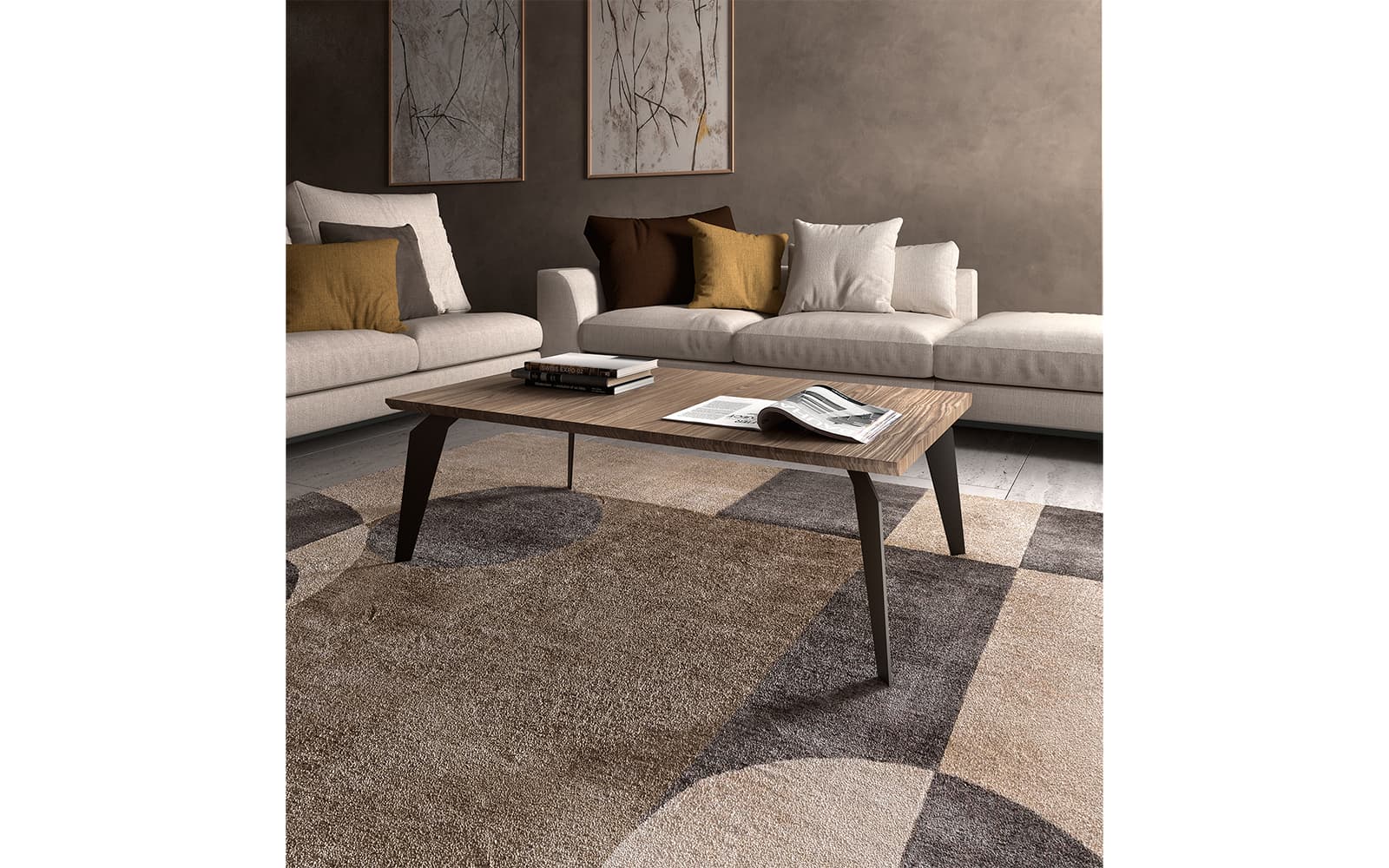 Masa de cafea Narla, 120×75×40 cm din lemn masiv